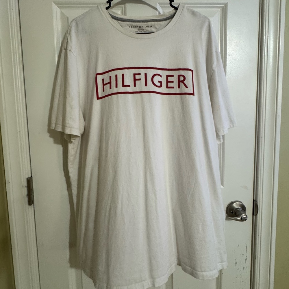 Tommy Hilfiger White Tee with Red Logo